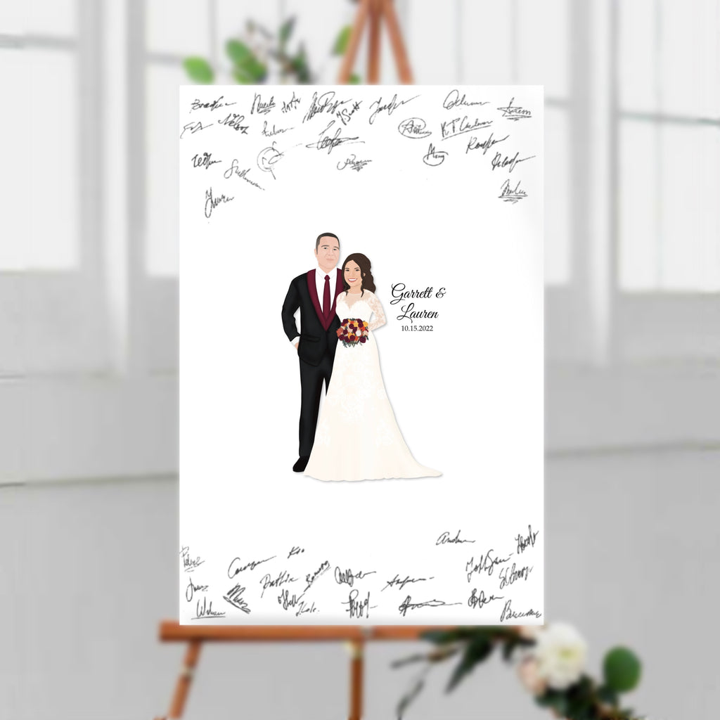 Custom Wedding Guestbook Portrait – Alternative Guestbook Print or Canvas Keepsake